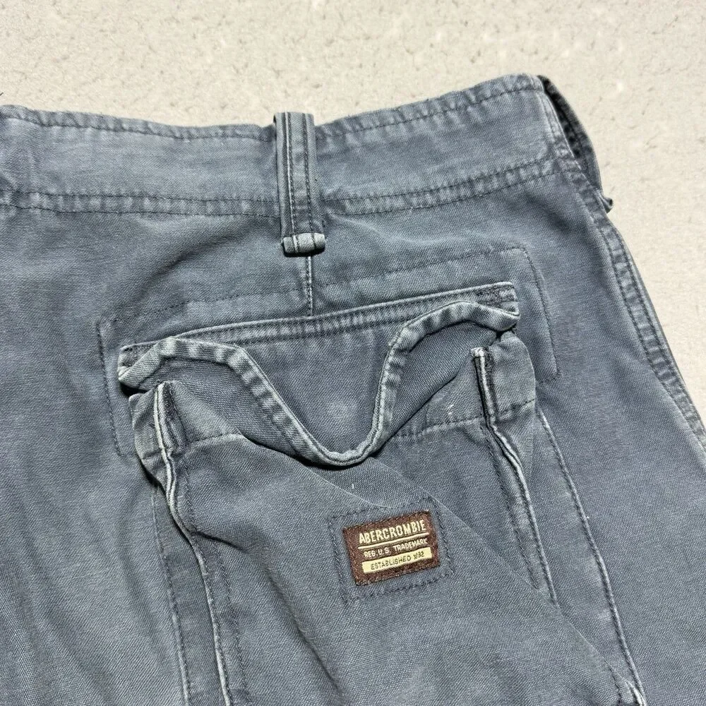 VTG Y2k Abercrombie & Fitch Cargo Shorts Navy Paratrooper Men’s 36 Utility